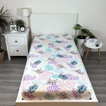 JERRY FABRICS Prostěradlo Lilo and Stitch Ohana White Bavlna, 90/200 cm