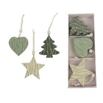 Dekorace k zavěšení, 3ks D3480 - 6,3 - 7,5 x 1 x 6 -7,5 cm