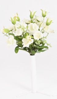 kytice z mini planých růží, 29 cm, bílá - 29 cm