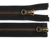 Zip staromosazný No 5 dělitelný 2 jezdce / dvoucestný 80 cm