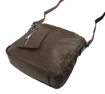 GREGORIO Kožená dámská crossbody kabelka šedá