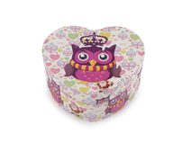 Dárková krabička srdce sova 11,5x10 cm