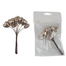 Dekorační srdíčka na drátku, 12 ks X7608-30 - 12 × 20 × 3 cm