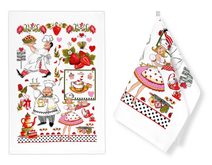 Kuchyňské utěrky - sada 2 kusů Červená,Černá,Zelená 207 40x60 cm