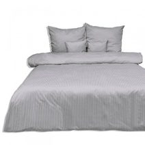 Povlečení satén pruhy světle šedé 140x200+70x90