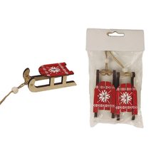 Dekorační sáňky, 2 ks D4293-08 - 7,5 cm