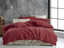Francouzské mušelínové povlečení 200x200, 70x90cm vínové