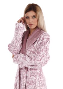 Krátký Dámský Župan s Kapucí Flora - Antique Pink, Velikost 48 56 3352 - Pro Pohodové Večery