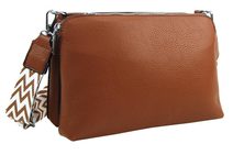 Latté hnědá crossbody dámská kabelka se třemi sekcemi Jessica