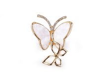 Brož s broušenými kamínky motýli