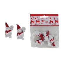 Dekorace sněhulák, 4 ks X5081 - 2 x 1,5 x 4 cm