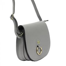 GREGORIO Kožená dámská crossbody kabelka šedá