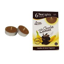 Svíčka čajová CHOCOLATE BANANA 6ks MSC-TL1007 - dia 3,7 x 1,8 cm