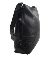 Kožená dámská crossbody kabelka v kroko designu černá