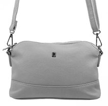 Světle šedá crossbody dámská kabelka se třemi oddíly 5414-BB