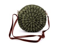 Háčkovaná kabelka z rafie - lýka se zipem crossbody Ø25 cm