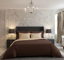 Saténové povlečení LUXURY COLLECTION tmavě hnědé/béžové