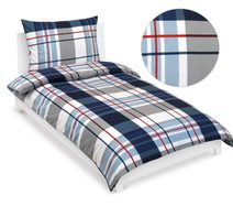 Povlečení bavlněné - 140x200, 70x90 cm Kostka modrá