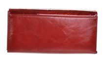 GROSSO Kožená dámská peněženka v motivu ptačích pírek RFID červená v dárkové krabičce