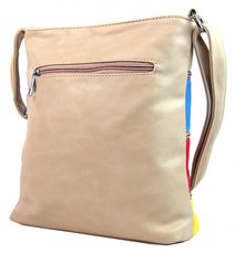 Béžová Crossbody Kabelka s Pruhy - Model H0438