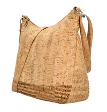 Korková crossbody dámská kabelka střední velikosti MSR14 přírodní hnědá