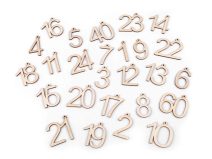 Dřevěná narozeninová čísla se závěsem 10 kusů