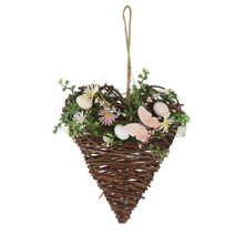 Dekorační srdce k zavěšení jarní P1981 - 20 × 25 cm