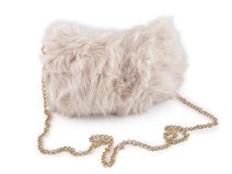 Kožešinová kabelka s kovovým řetízkem 24x19 cm