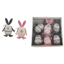 Dekorační zajíc, 6 ks X3864