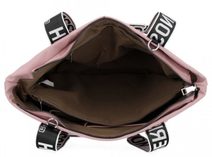 Velká dámská nylonová shopper kabelka přes rameno světlá fialová