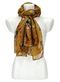 Dámský letní barevný šátek s motýlky 174x69 cm žlutá