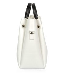 Bílá matná moderní dámská kabelka se zlatými ručkami S728 GROSSO