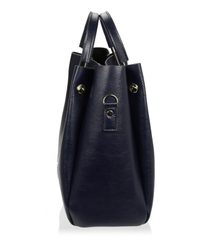 Modrá elegantní dámská kabelka S728 se stříbrnými doplňky GROSSO