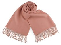 Šála / pléd s třásněmi jednobarevný 65x190 cm