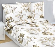 Povlečení bavlněný satén Hnědá,Bílá 94/422