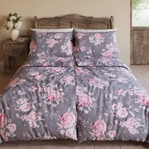 Prodloužené bavlněné povlečení renforcé 140x220, 70x90cm OSAKA šedá