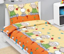 Povlečení krepové - 140x200, 70x90 cm fialky na smetanové