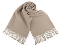 Šála / pléd s třásněmi jednobarevný 65x190 cm