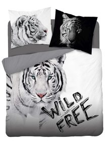 Francouzské povlečení Bílý Tygr Wild Free Bavlna, 220/200, 2x70/80 cm