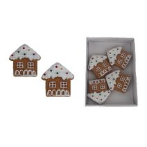 Perníčkový domeček, 4 ks X7206 - 10 × 7 × 1.5 cm