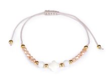 Náramek shamballa s perletí a broušenými korálky