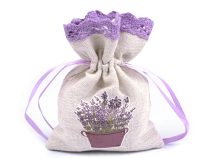 Dárkový pytlík s potiskem levandule 10x13 cm