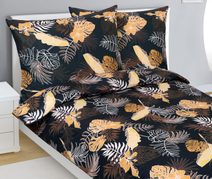 Povlečení bavlněné Tmavě šedá,Oranžová 90/881