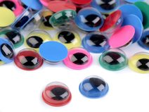 Plastové oči barevné Ø10 mm balení MIX 50 kusů