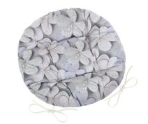 Sedák DITA kulatý prošívaný - průměr 40 cm šedý květ