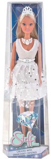 Panenka Steffi bílé šaty se Swarovsky crystaly set s doplňky