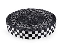Hladký oboustranný popruh s leskem šíře 38 mm METRÁŽ