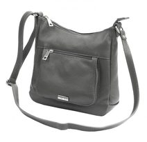 MiaMore Kožená crossbody dámská kabelka se třemi oddíly tmavě modrá