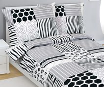 Povlečení bavlněné Šedá,Černá,Bílá 90/920