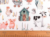 Bavlněná látka / plátno domácí zvířátka METRÁŽ